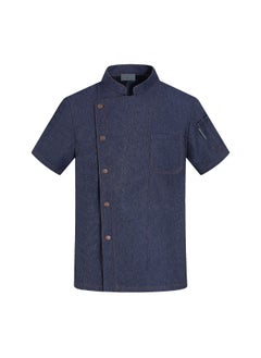 NIBEMINENT Stretch Breathable Chef Overalls Short Sleeve Hotel Restaurant Restaurant Dining Kitchen Thin Chef Uniform Summer Baking  - Image 1