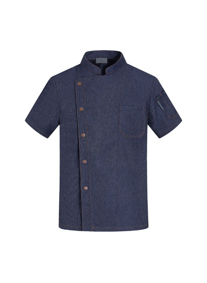 Stretch Breathable Chef Overalls Short Sleeve Hotel Restaurant Restaurant Dining Kitchen Thin Chef Uniform Summer Baking