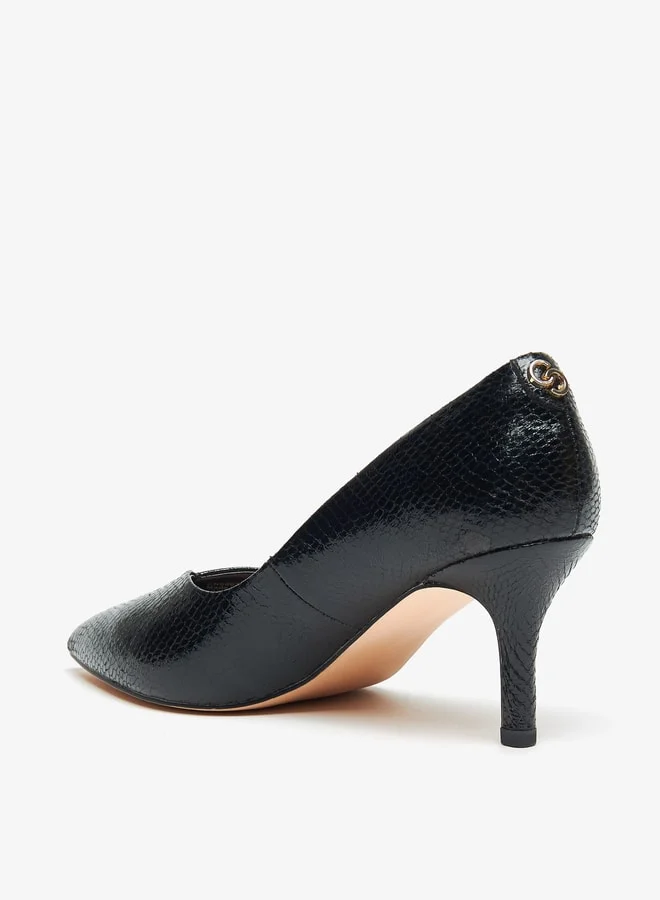 سيليست Women's Textured Pointed Toe Pumps with Stiletto Heels