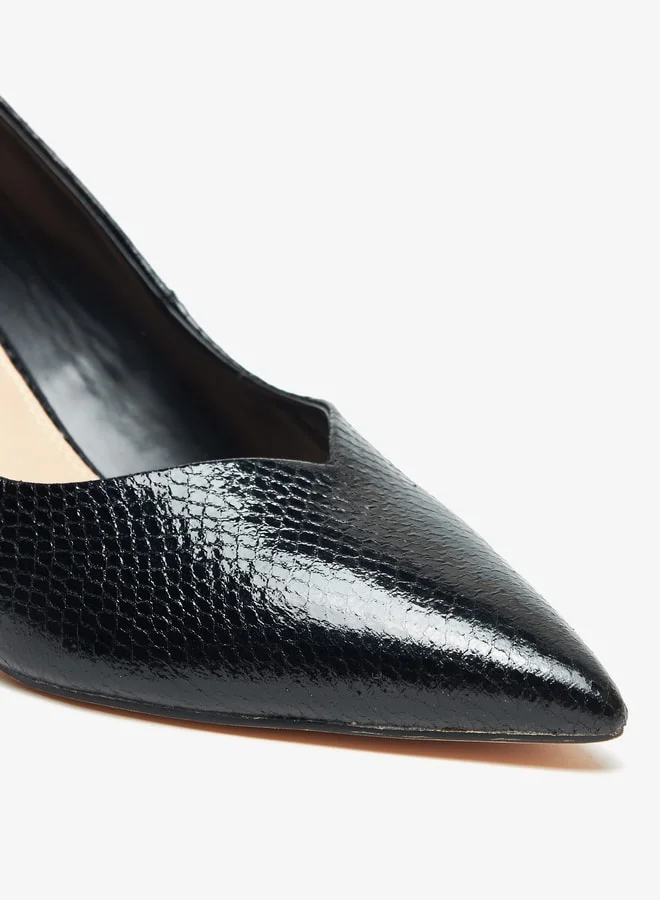 سيليست Women's Textured Pointed Toe Pumps with Stiletto Heels