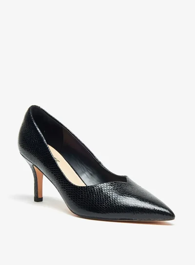 Celeste Women's Textured Pointed Toe Pumps with Stiletto Heels