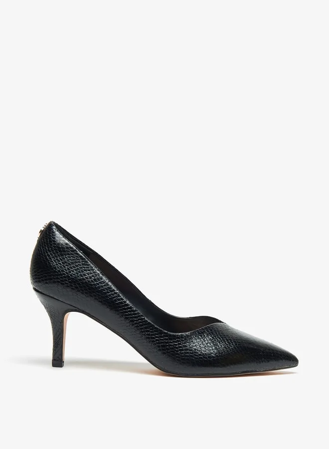 سيليست Women's Textured Pointed Toe Pumps with Stiletto Heels