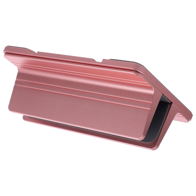 Rose Gold Aluminum Laptop Vertical Stand for Desktop Cooling and Storage - Image 2