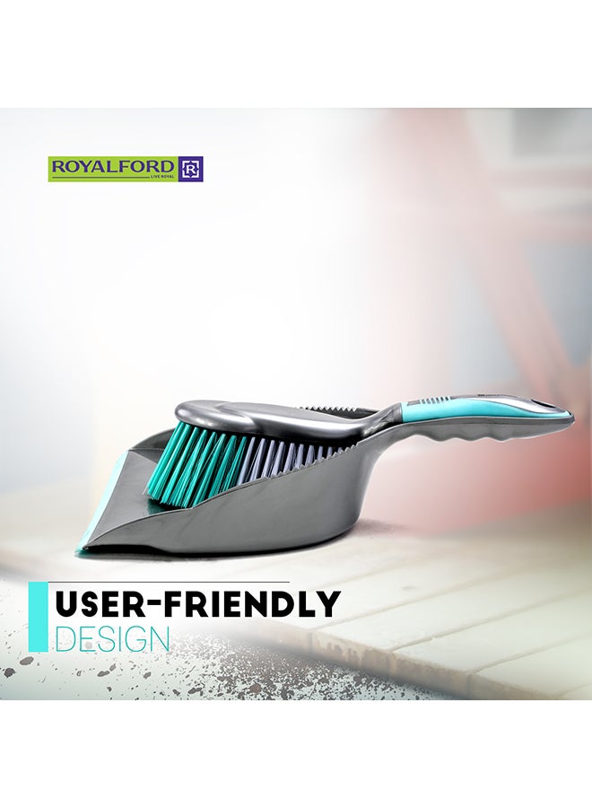 Royalford Dust Pan & Brush Premium Quality Cleaning Accessories Elegant Design Gripped Handle Convenient To Use 36X23X11Cm Multicolor Assorted Color - Image 2