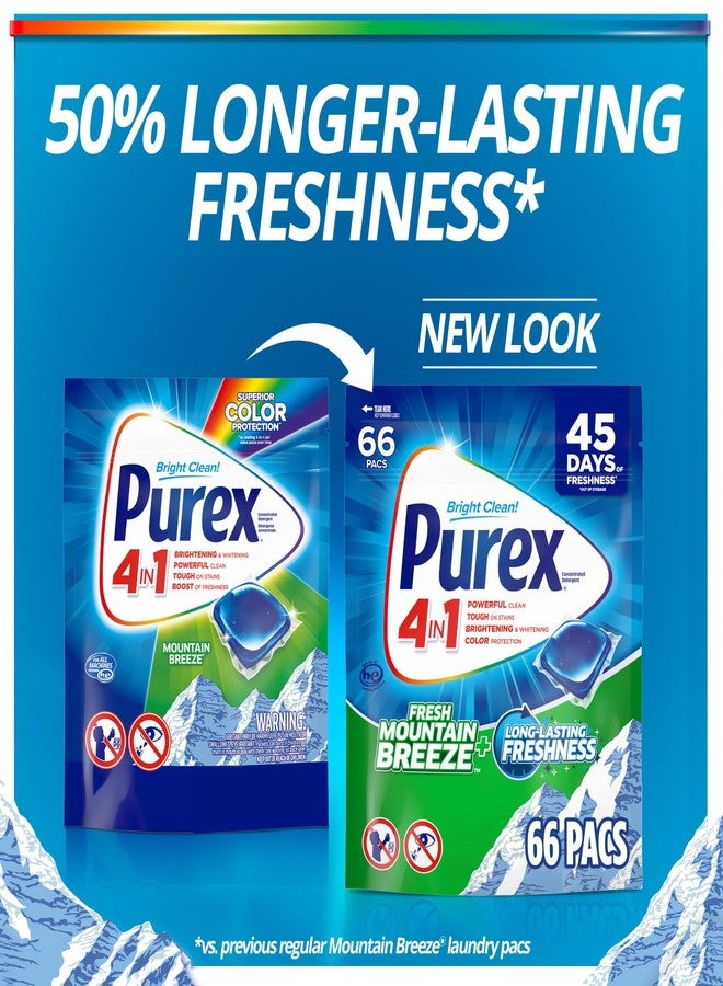 Purex بوراكس 4 في 1 مسحوق غسيل، نسيم الجبال المنعش، 66 حبة - Image 3