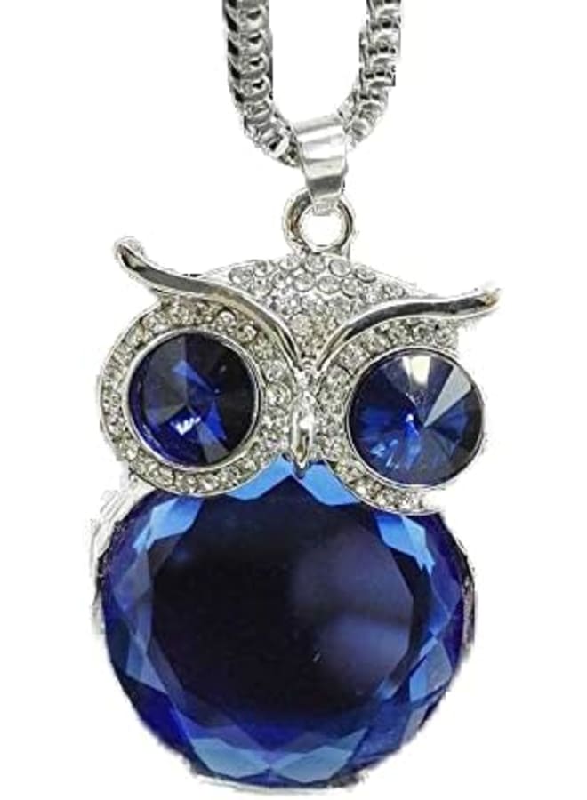Diamond Crystal Big Owl Necklaces And Pendants Sweater Chain Jewelry  - Image 1