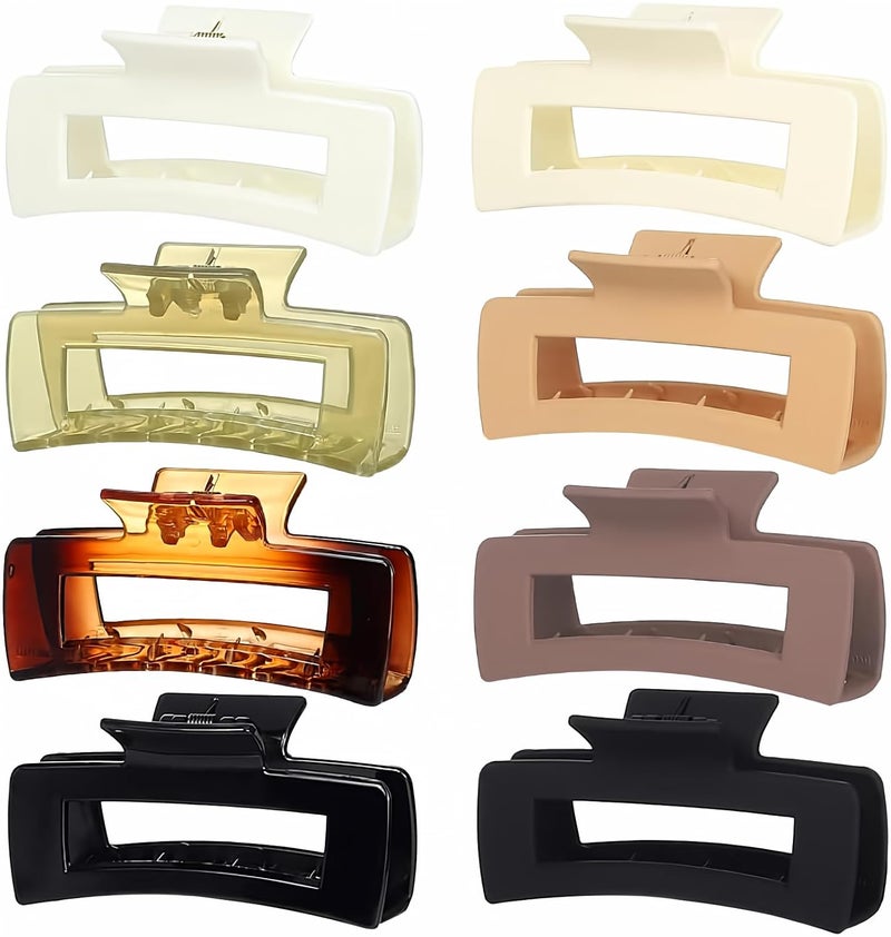 laxizar Hair Claw Clips 8 PCS 41 Inch Barrettes Rectangle Shape Clips Fashion Hair Clips