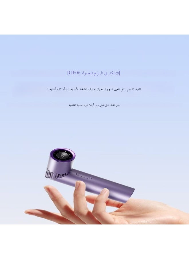 مروحة يدوية محمولة قابلة للطي، 3000 مللي أمبير قابلة لإعادة الشحن مع وظيفة التبريد البارد، شاشة رقمية LED ب3 سرعات مروحة تبريد شخصية للصيف والسفر والمكتب - Image 3