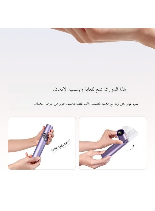 مروحة يدوية محمولة قابلة للطي، 3000 مللي أمبير قابلة لإعادة الشحن مع وظيفة التبريد البارد، شاشة رقمية LED ب3 سرعات مروحة تبريد شخصية للصيف والسفر والمكتب - Image 5