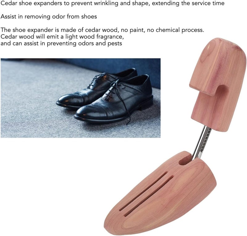 klarako Shoe Tree, Shoe Shape Extender, Wooden Shoe Stretcher, Shoe Trees for Men, Adjustable Cedar Shape Extender for Sneakers (US 7-8.5) - Image 2