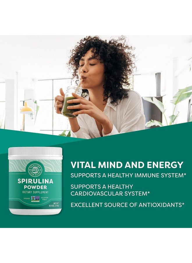 Vimergy Spirulina Powder - Concentrated Plant Protein Supports Immune Health & Cardiovascular Function - Vegan, Kosher, Gluten-Free - 250g - Image 2