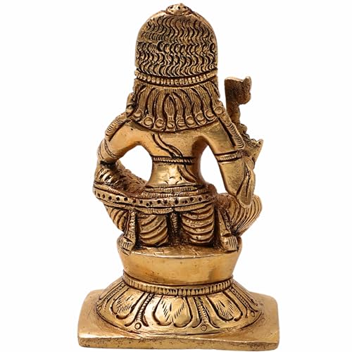 Bhunes Ayyapa Brass Idol Murti – Lord Ayyappan Sculpture, Temple Guardian, Folk Deity, Home Decor, Pooja, Spiritual Showpiece, South Indian Vigraha, Gold, 4 Inch, 1 Piece - Image 5