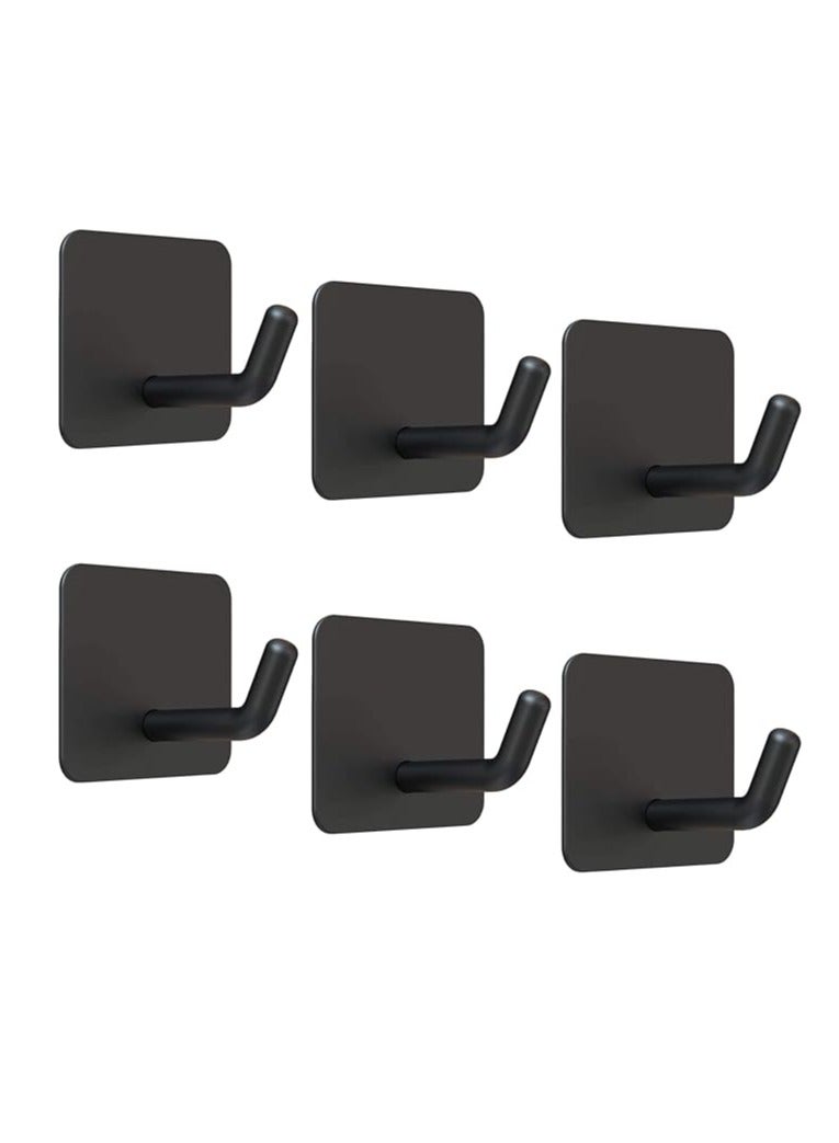 6 Pack Adhesive Hook Heavy Duty Wall Hooks Waterproof Stainless Steel Towel Hooks Bathroom Coat Hook Self-Adhesive Wall Mounted Hook for Bathroom Kitchen  - Image 1
