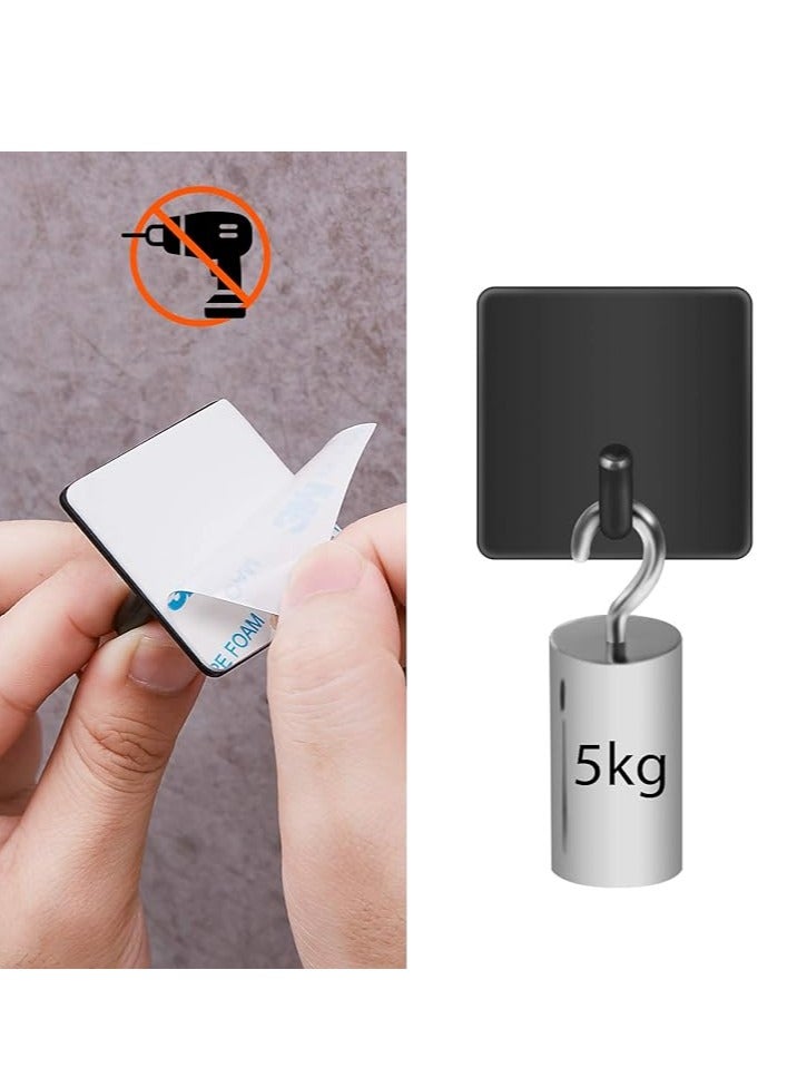 6 Pack Adhesive Hook Heavy Duty Wall Hooks Waterproof Stainless Steel Towel Hooks Bathroom Coat Hook Self-Adhesive Wall Mounted Hook for Bathroom Kitchen  - Image 5