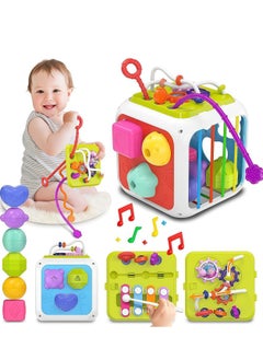 7 in 1 Multifunctional Baby toys, montessori toys for 1 year old,shape sorting box activity cube, Intelligence Educational Game Perfect Shapes Sorter Soft Cube Montessori Toy