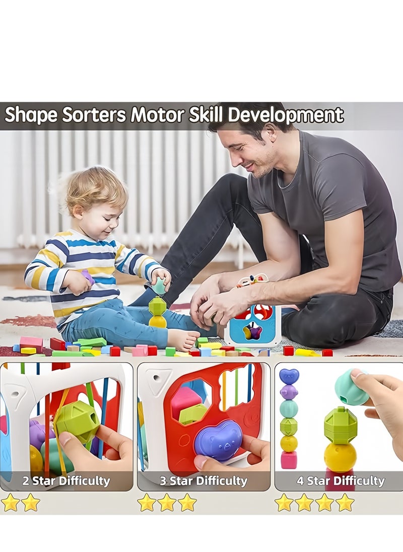 Generic - 7 in 1 Multifunctional Baby toys, montessori toys for 1 year old,shape sorting box activity cube, Intelligence Educational Game Perfect Shapes Sorter Soft Cube Montessori Toy - Image 1