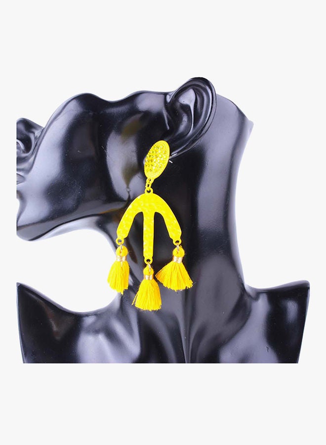 NIBEMINENT Elegant Design Tassel Earrings Yellow  - Image 3