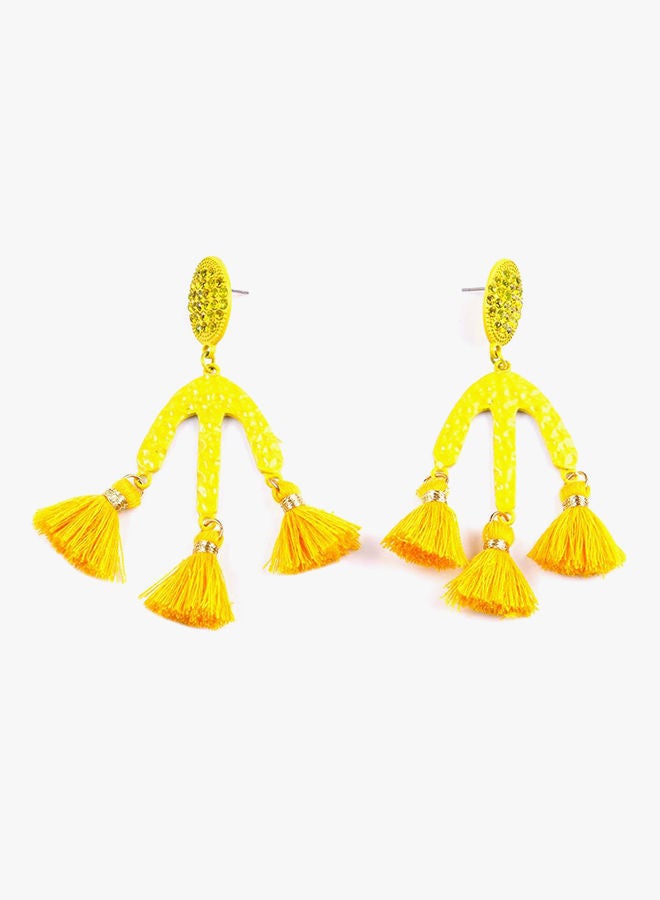 NIBEMINENT Elegant Design Tassel Earrings Yellow  - Image 2