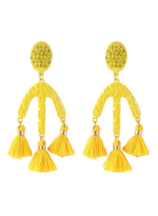 NIBEMINENT Elegant Design Tassel Earrings Yellow  - Image 1