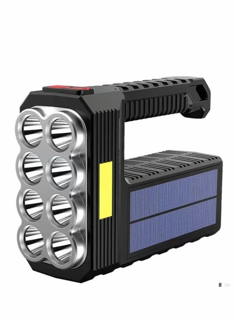 3000 Lumens Solar Rechargeable Handheld Flashlight LED Waterproof 1200 Mah Battery USB Fast Charging - Image 1