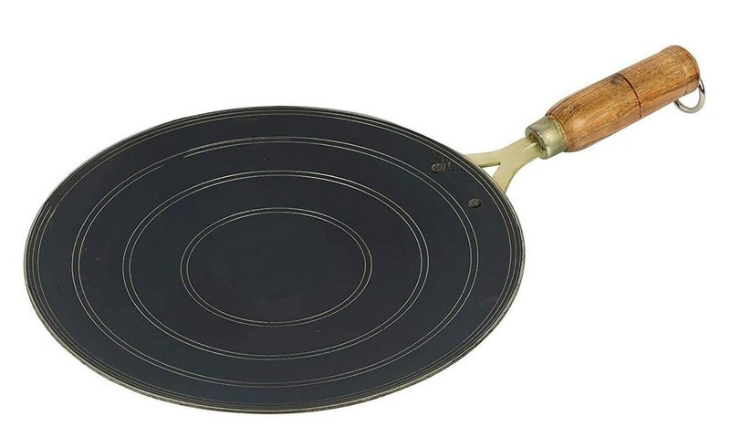 PGen Size 12 Inches Large Traditional Iron Desi TawaPan for Dosa Roti Chapati Bhakri for Home and Professional Use Roti Tawa with Handle - Image 1