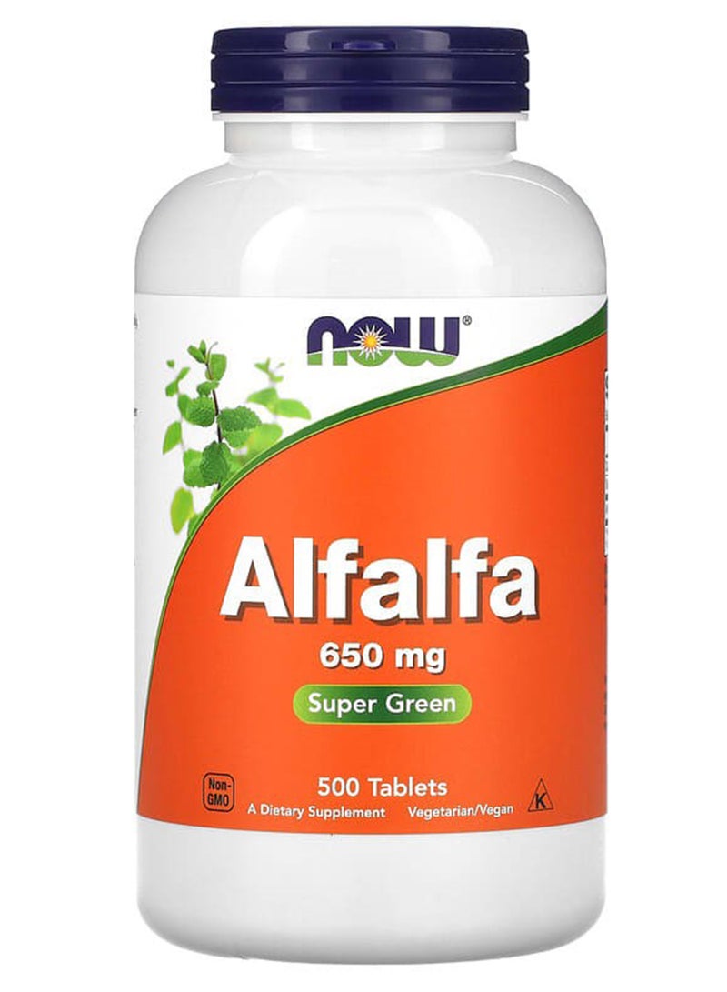 Now Foods Alfalfa Green Super Food - 500 Tablets - Image 1