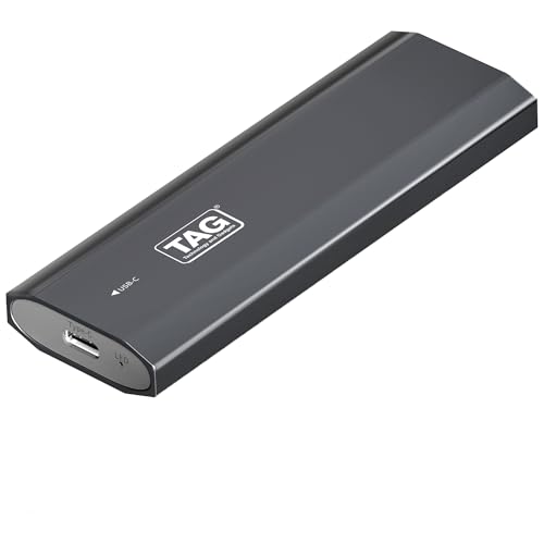 TAG NVMe M.2 SSD Enclosure, USB 3.1 Gen 2 Type-C 10Gbps, Tool-Free SSD External Case, Supports 2230/2242/2260/2280 PCIe Nvme, Portable Metal Body, Plug & Play, Upto 4TB, for Windows/Mac/Linux/Android - Image 1