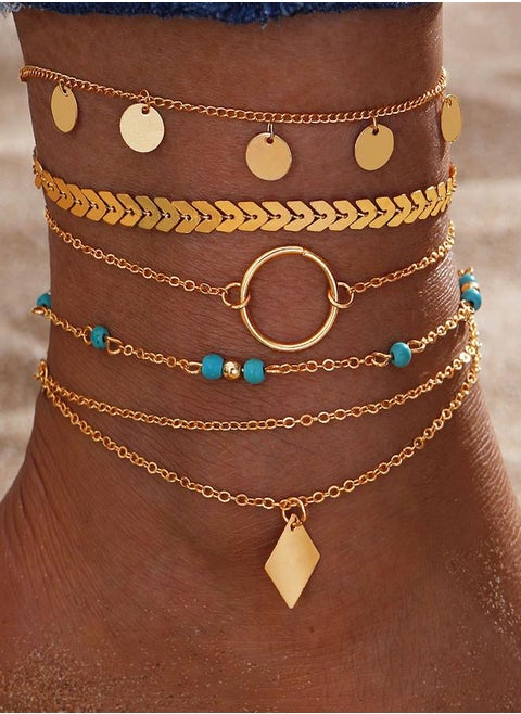 Set of 2 - Flat Chain Anklet
