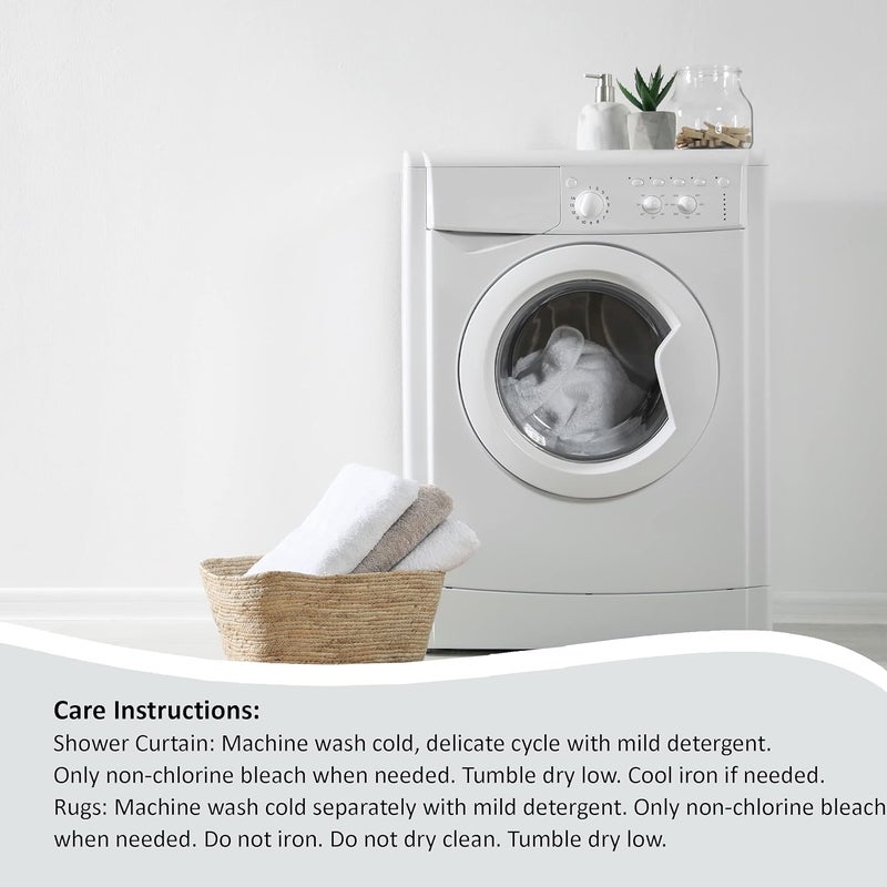 كرييتف هوم آيدياز مجموعة أفكار المنزل الإبداعية Bath Fusion Regent Stripe المكونة من 15 قطعة لستارة الحمام - Image 3