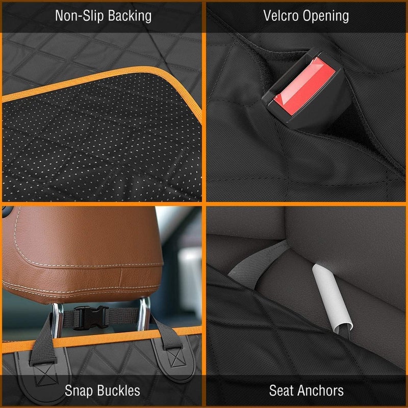 LIMOS Car Back-Seat Protector Cover for Dog Cat Pets Waterproof Scratchproof Nonslip Hammock, Against Dirt and Pet Fur Durable Pets Seat Covers for All Cars - Image 2