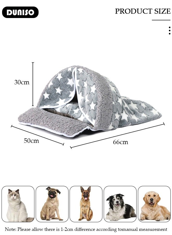DUNISO Pet Bed, Washable Keep Warm Cat Nest, Cat Calming Bed, Closed Puppy Sleeping Nest, Windproof Cave Sleeping Nest Bed, Soft Indoor Pet House for Cat and Little Dog - Image 4