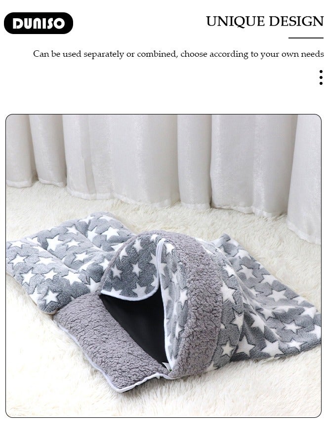 DUNISO Pet Bed, Washable Keep Warm Cat Nest, Cat Calming Bed, Closed Puppy Sleeping Nest, Windproof Cave Sleeping Nest Bed, Soft Indoor Pet House for Cat and Little Dog - Image 2