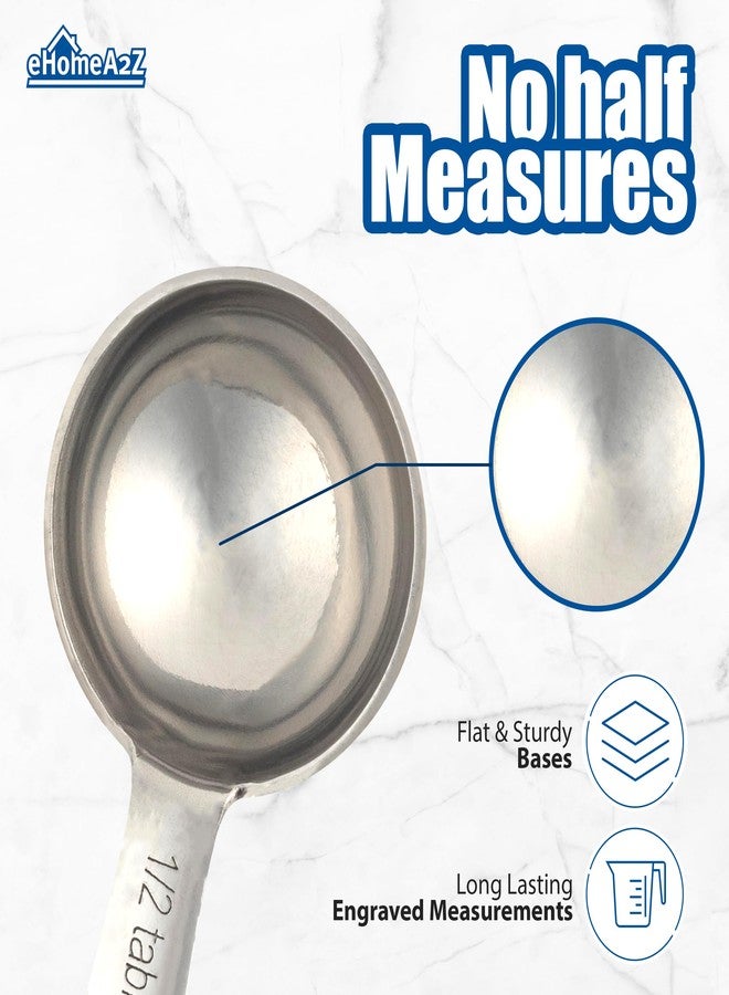 EHOMEA2Z 5-Piece Stainless Steel Measuring Spoon Set for Cooking and Baking, Heavy Duty, Fits in Spice Jars, Accurate for Dry and Liquid Ingredients - Image 5