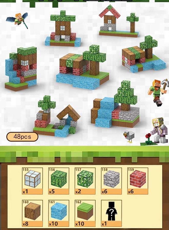 Forest Magnetic Blocks Set Woodland Adventure Building Tiles for Kids Sensory Training Educational Toy - Image 1