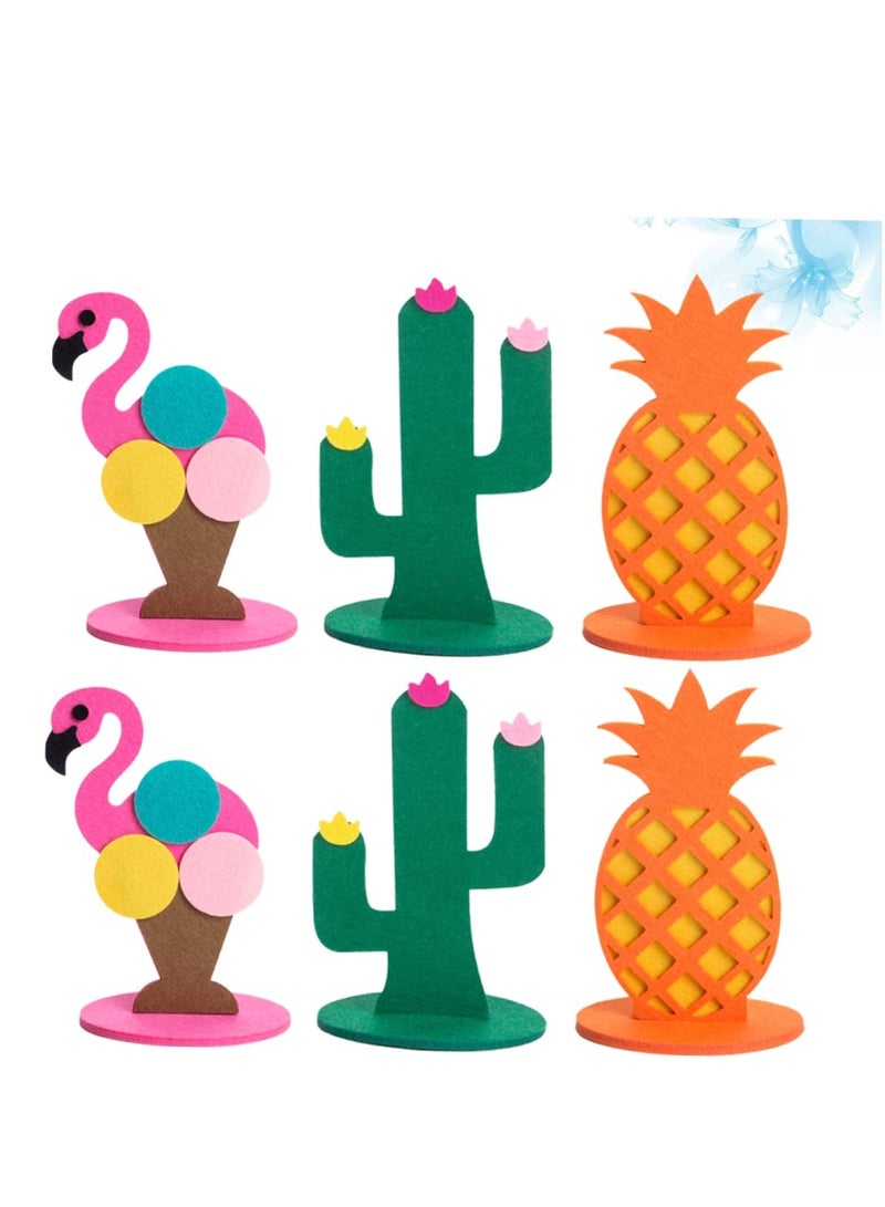 SYOSI 3pcs Summer Felt Table Place Desk Decoration Pineapple Decor Hawaiian Party Supplies Table Ornaments Layout Prop Hawaii Felt Desk Decor DIY Room Decor Models Dining Table Pineapple - Image 1