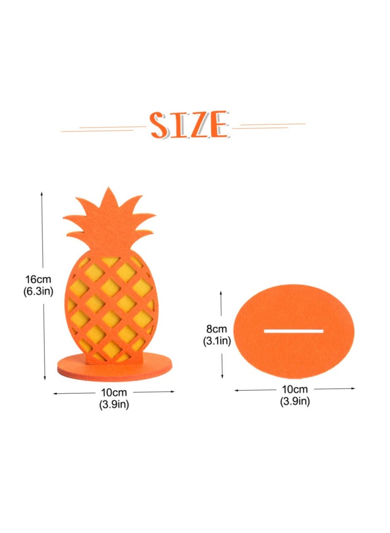 SYOSI 3pcs Summer Felt Table Place Desk Decoration Pineapple Decor Hawaiian Party Supplies Table Ornaments Layout Prop Hawaii Felt Desk Decor DIY Room Decor Models Dining Table Pineapple - Image 2