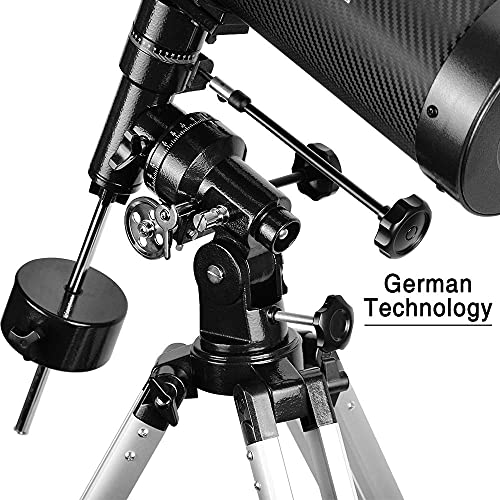 SOLOMARK Telescope 130EQ Newtonian Reflector Telescopes for Adults, Professional Telescopes for Adults Astronomy, Comes with 1.5X Barlow Lens Smartphone Adapter & 13% T Moon Filter - Image 3