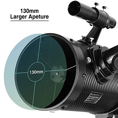 SOLOMARK Telescope 130EQ Newtonian Reflector Telescopes for Adults, Professional Telescopes for Adults Astronomy, Comes with 1.5X Barlow Lens Smartphone Adapter & 13% T Moon Filter - Image 4