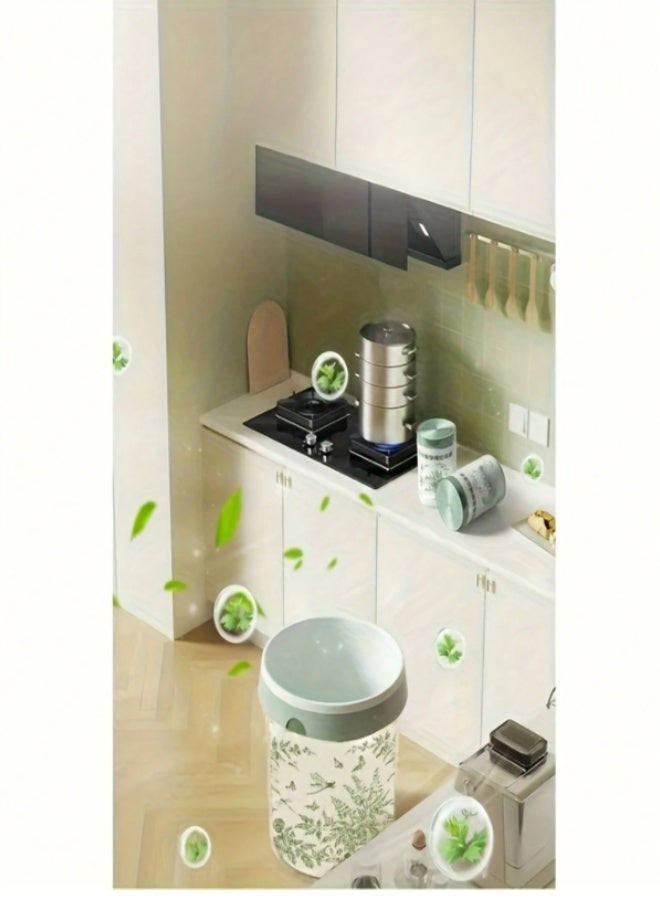 رول أكياس قمامة برباط سحب 50 قطعة – أكياس نفايات بتصميم نباتي أخضر – أكياس سميكة مقاومة للتسرب – أكياس مهملات منزلية مقاس 45×45 سم - Image 4