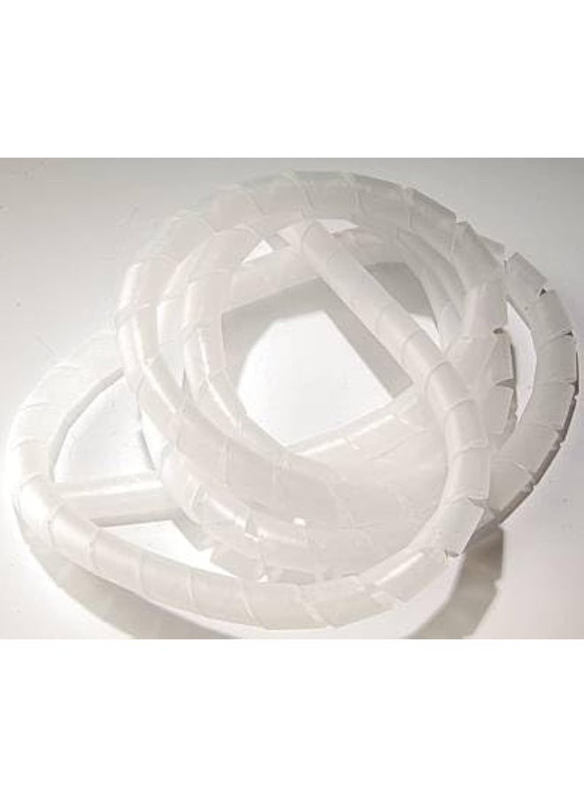 HASANAT ESSENTIALS أنابيب لف الأسلاك الحلزونية من حسنات إيسينشالز لإدارة كابلات الكمبيوتر والسيارة (15 مم 10 متر، أبيض) - Image 5