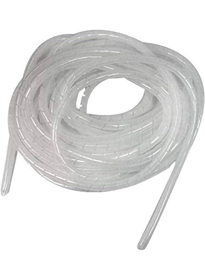 HASANAT ESSENTIALS أنابيب لف الأسلاك الحلزونية من حسنات إيسينشالز لإدارة كابلات الكمبيوتر والسيارة (15 مم 10 متر، أبيض) - Image 1