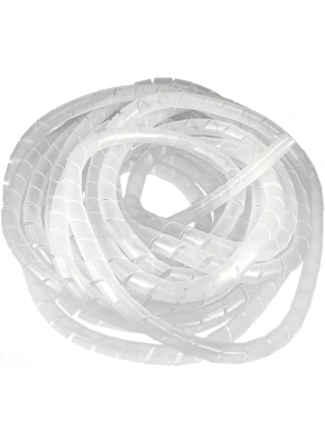 HASANAT ESSENTIALS أنابيب لف الأسلاك الحلزونية من حسنات إيسينشالز لإدارة كابلات الكمبيوتر والسيارة (15 مم 10 متر، أبيض) - Image 2