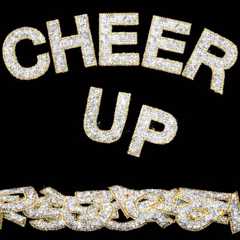 Locacrystal 34Pcs Rhinestone Letter Stickers Bling Glitter Alphabet A-Z Letters Self-Adhesive Crystal Word Sticker Iron on Letters for Clothing Art Crafts DIY Decors(Silver+Gold,2.24") - Image 1