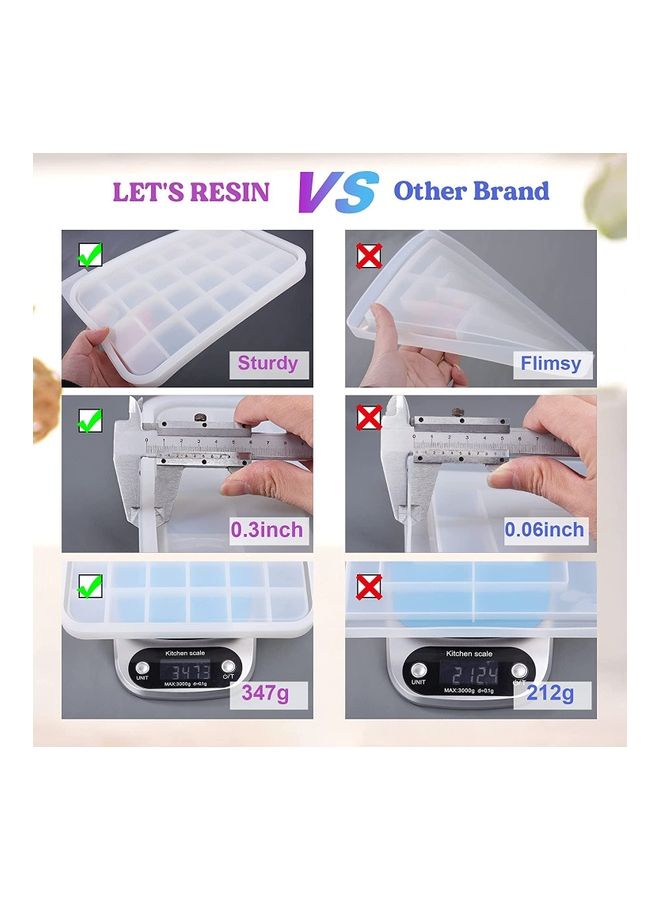 Loquat Resin Tray Mold Rectangle Rolling White 10.2 x 7inch - Image 2