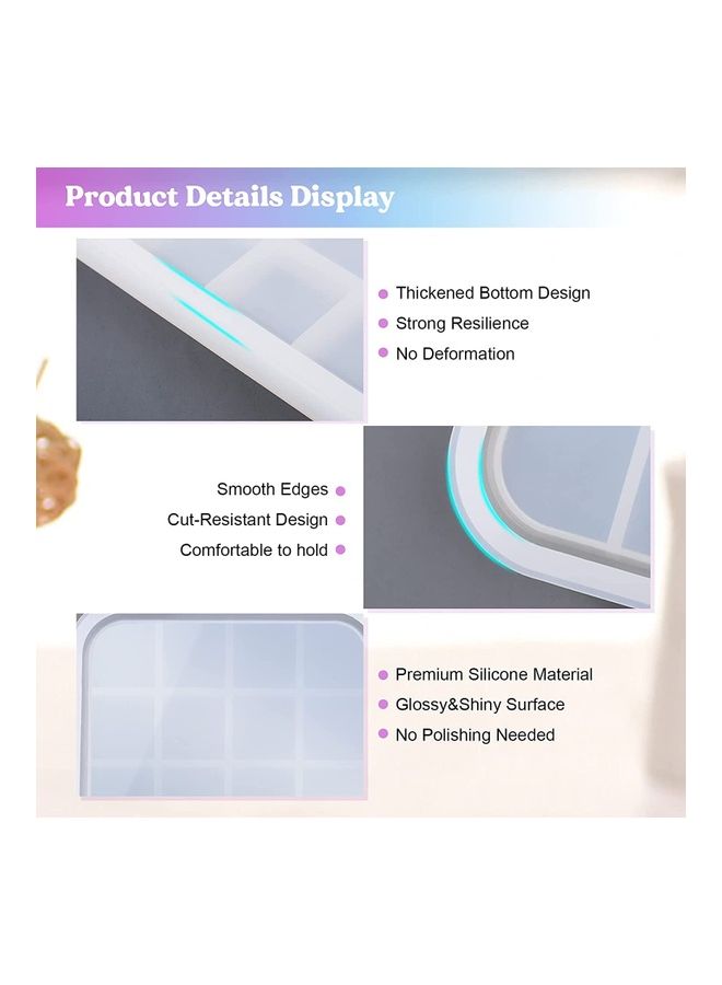 Loquat Resin Tray Mold Rectangle Rolling White 10.2 x 7inch - Image 3