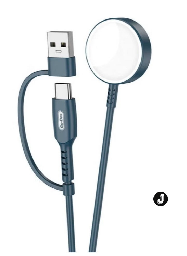 JAJEEK "GD-UC608 2-in-1 Wireless Fast Charging Cable for Apple Watch Series – PD & USB" - Image 2
