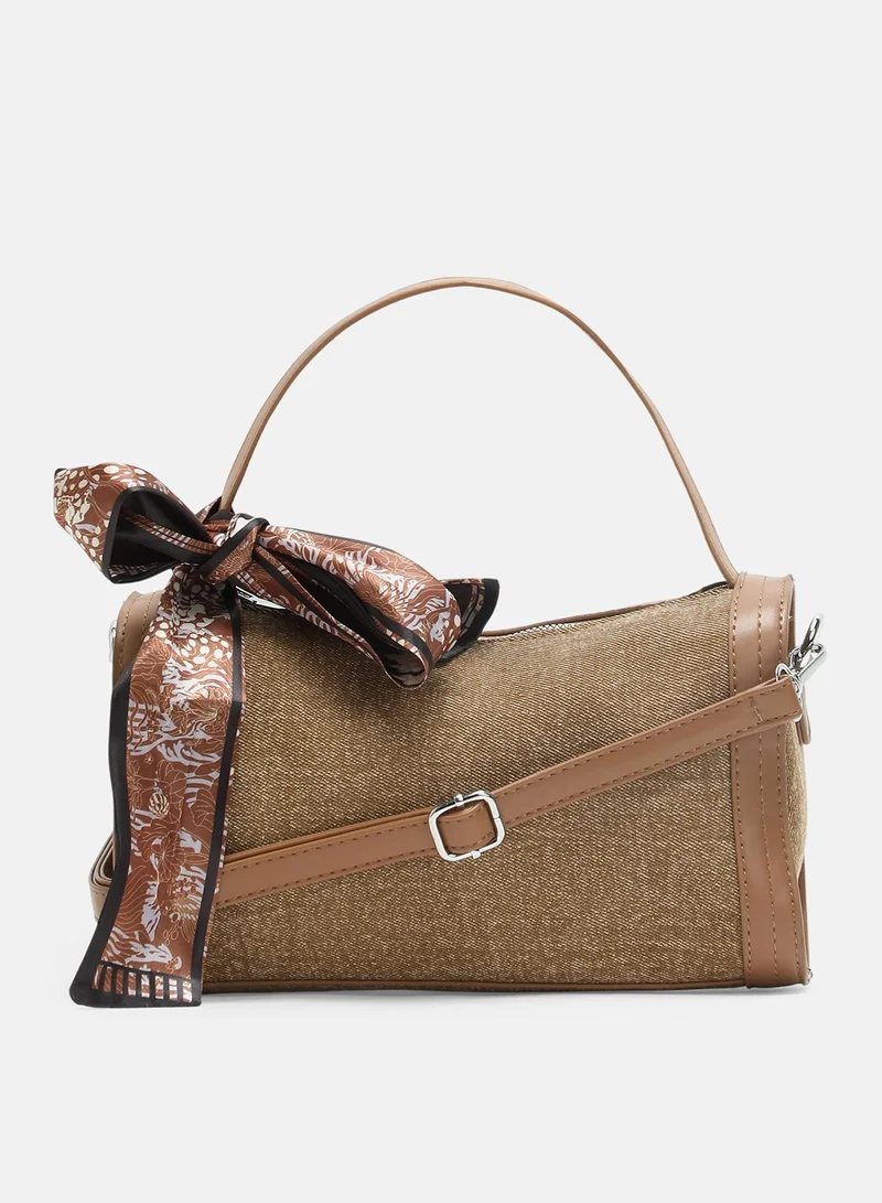 Haute Sauce  Textured Barrel Handbag for Women | Best Price UAE