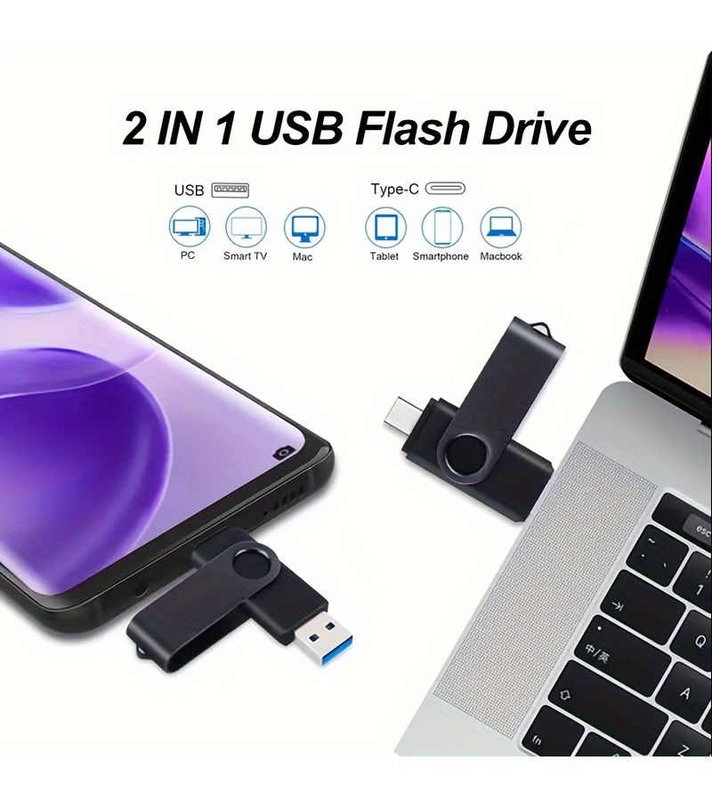 محرك أقراص فلاش USB من النوع C عالي السرعة OTG USB 2.0 بتصميم 2 في 1 سعة 116 جيجابايت باللون الأحمر - Image 5