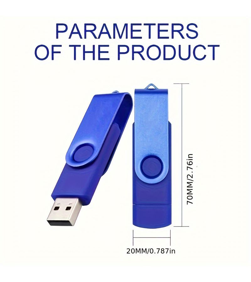 محرك أقراص فلاش USB من النوع C عالي السرعة OTG USB 2.0 بتصميم 2 في 1 سعة 116 جيجابايت باللون الأحمر - Image 3