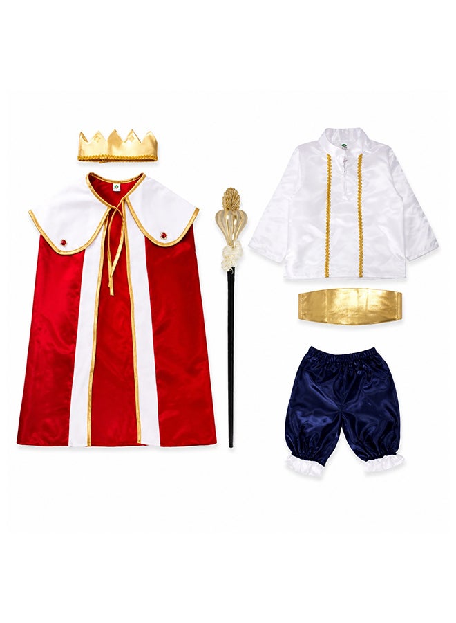 Toy Land Kids King Prince Costume Set with Crown, Cape and Scepter – Royal Fancy Dress Outfit for Boys of age 2 to 3 years - Image 1